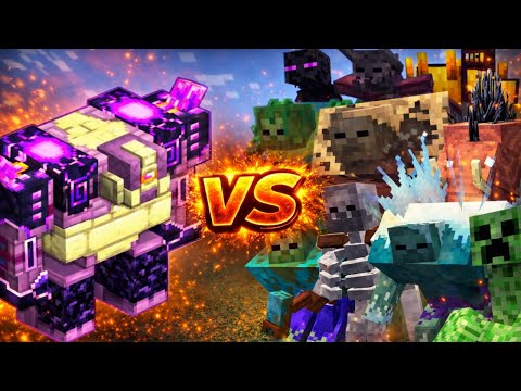 Ender Guardian vs All Mutant Mobs | L_Ender's Cataclysm vs Mutant Mobs [Minecraft Mob Battle]