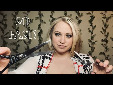 ASMR Fastest Haircut EVER! | Intense Tingles | Brushing | Cutting | Spraying | *No Talking*