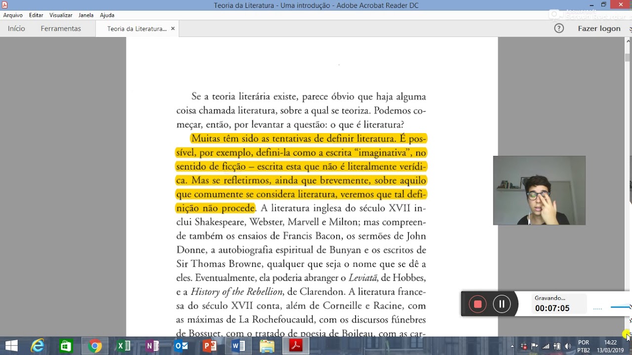 Teoria da Literatura I: O que é Literatura? Teoria da Literatura: uma introdução, de Terry Eagleton