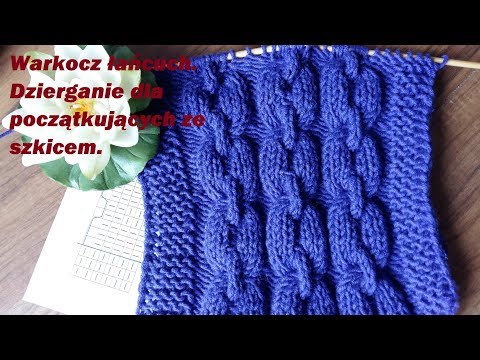 0319*Warkocz łańcuch Dzierganie dla początkujących ze szkicem