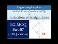 MCQ on Projections of Straight Lines|| Part-07|| Engineering Graphics