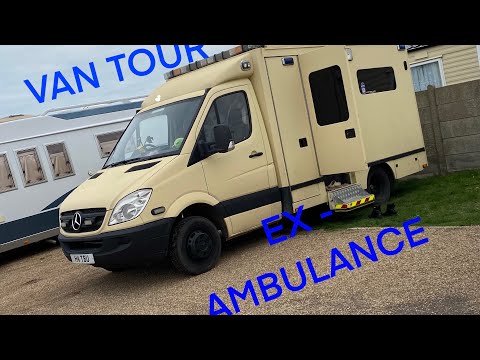 Ex-Ambulance Turned Offgrid Home On Wheels With Working Siren & Lights - VAN - TOUR #exambulance