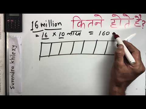 16 million how much is it Hindi English | Maths | Hindi