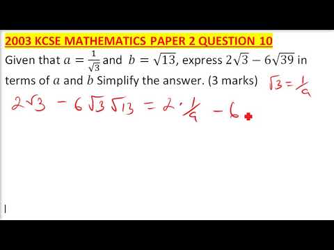 2003 KCSE MATHEMATICS PAPER 2 NO 10