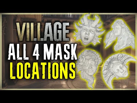 ALL 4 MASK LOCATION IN RESIDENT EVIL 8 VILLAGE - RAGE, PLEASURE, JOY, SORROW - HALL OF THE FOUR