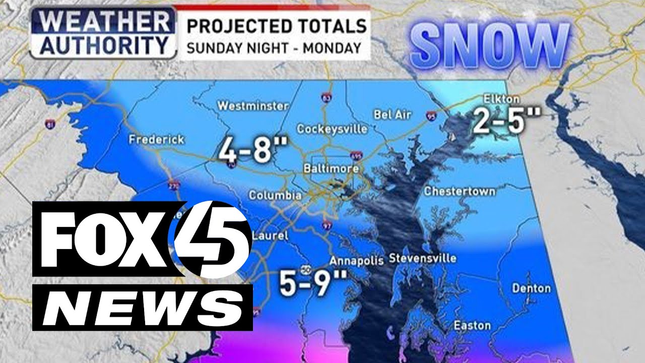 WINTER WEATHER ALERT UPDATE: Impactful winter weather to arrive Monday in Maryland