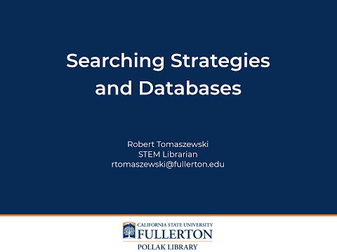 Module 2 (Searching Strategies and Databases, 20 minutes)