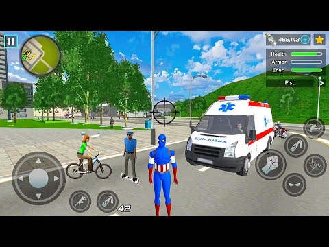 Captain America Rope Hero Ninja Gangster Crime Vegas City #6 - Android Gameplay
