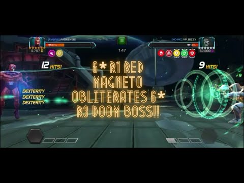 6 STAR RANK 1 MAGNETO OBLITERATES R3 DOOM BOSS!!!  MARVEL CONTEST OF CHAMPIONS