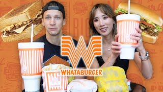 🍔 Trying Texas WHATABURGER for the first time! | YB vs. FOOD