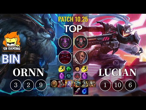 SN Bin Ornn vs Lucian Top - KR Patch 10.25