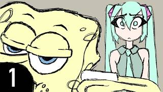 Cover art for "Somebody that I Used to Know" Miku/Sponge (Animated)