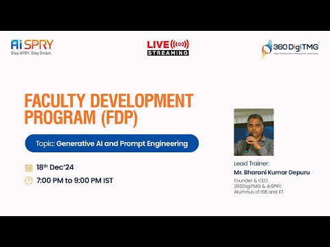 Generative AI and Prompt Engineering Faculty Development Program FDP Day 1 360DigiTMG