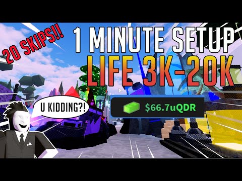 1 MINUTE 3K-20K+ LIFE SETUP!! 20 SKIPS!! | Miner's Haven
