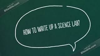 How to write up a science lab report.