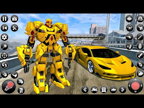 Car & Jet Flying Robot Transformation Game 2020 Mega Fight at Robot City - Android Gameplay