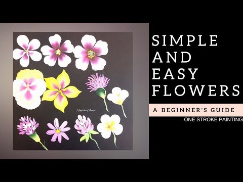 Quick and easy flowers - Acrylic painting for beginners | Diy | step by step