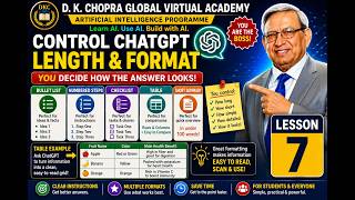 Control ChatGPT Length & Format | Tables, Lists & Checklists | Lesson 7