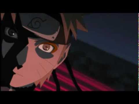 Naruto Sennin Mode vs Kyuubi Kage Bunshin