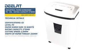 Industrial Paper Shredder - P5 - 20 L - Rating Capacity 2*15mm