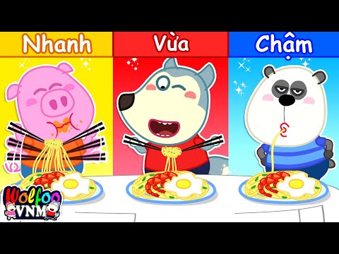Nhanh, Vừa hay Ăn Chậm Thách Thức | Hoạt Hình Vui Nhộn | Wolfoo Tiếng Việt