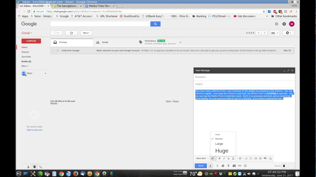 Gmail Quick Tip - Format Text Toolbar
