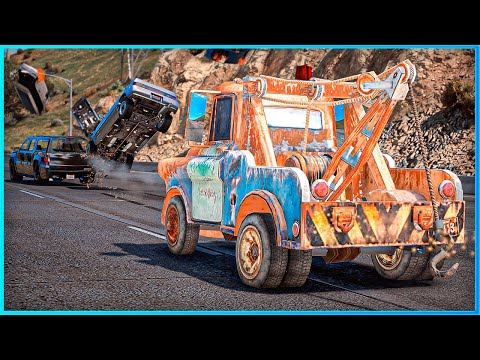 *CRAZY* Cars Tow Mater Crashes Ep.14 – GTA 5