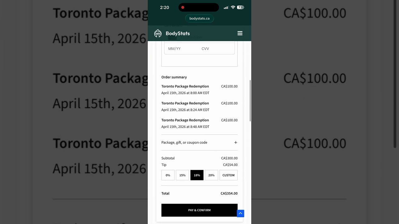 How to redeem BodyStats testing package