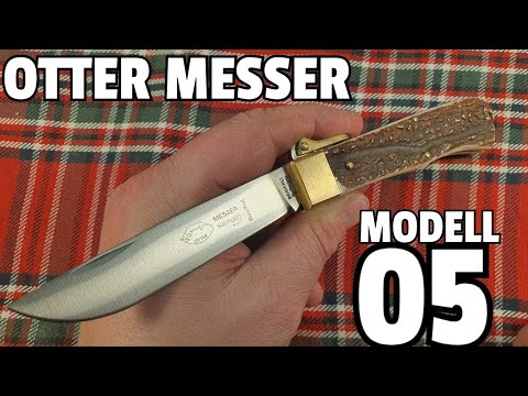 OTTER MESSER Modell 05 HH mit Hirschhorn Griffbeschalung - ein klassisches Gentleman Taschenmesser