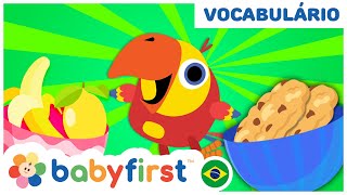 Vocabulário em Português! | Larry Ensina Nomes de FRUTAS e ANIMAIS para Bebês | BabyFirst Brasil