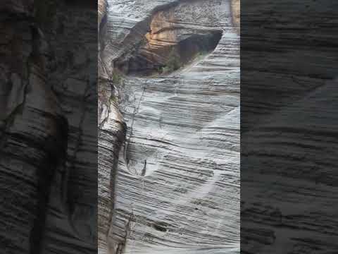 Beautiful weeping waterfall wall that was just before we started slick rock scrambling