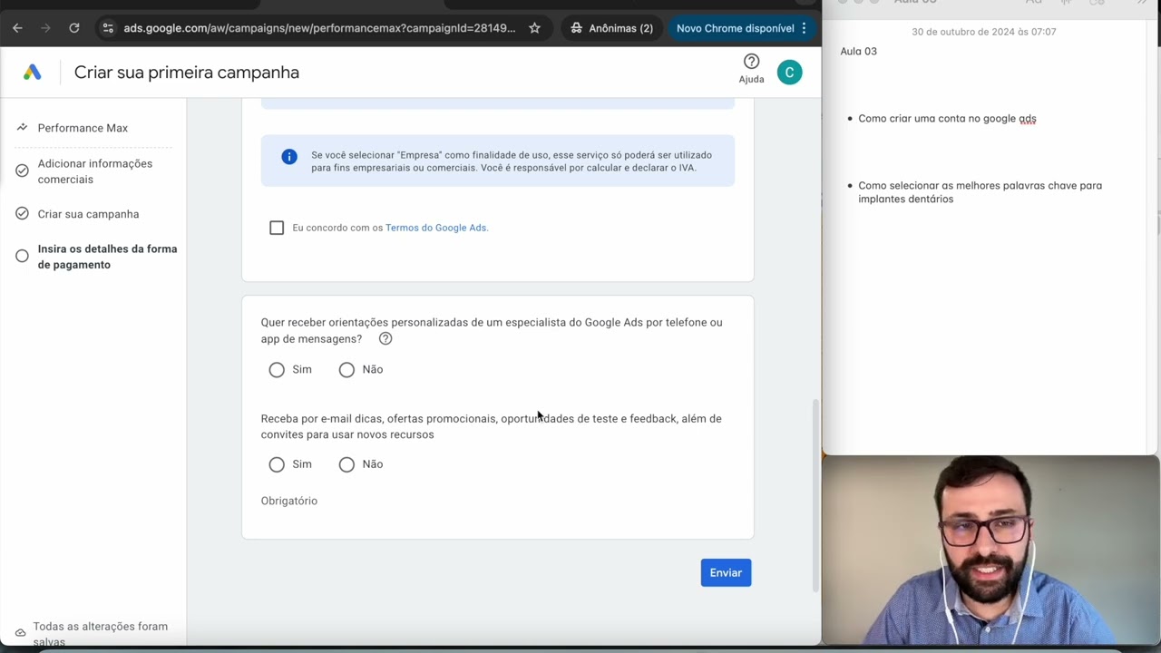 Aula 3: Formatando os primeiros anúncios no google
