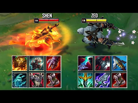 SHEN vs ZED SEASON 12 FULL BUILD FIGHTS & Best Pentakills!