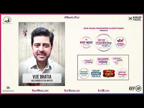 Social Media Etiquette For Dummies | Vije Bhatia | Bollywood Actor-Writer | Krup Literature Festival