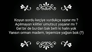 Adamlar - Zombi Lyrics (Çukur Müziği)