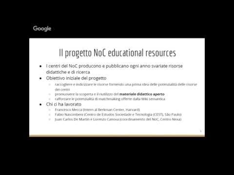 Il progetto sulle Open Educational Resources del NoC