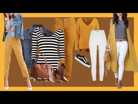 BELLAS COMBINACIONES DE ROPA DE MODA EN COLOR MOSTAZA /CONJUNTOS DE ROPA CON ESTILO Y GLAMOUR