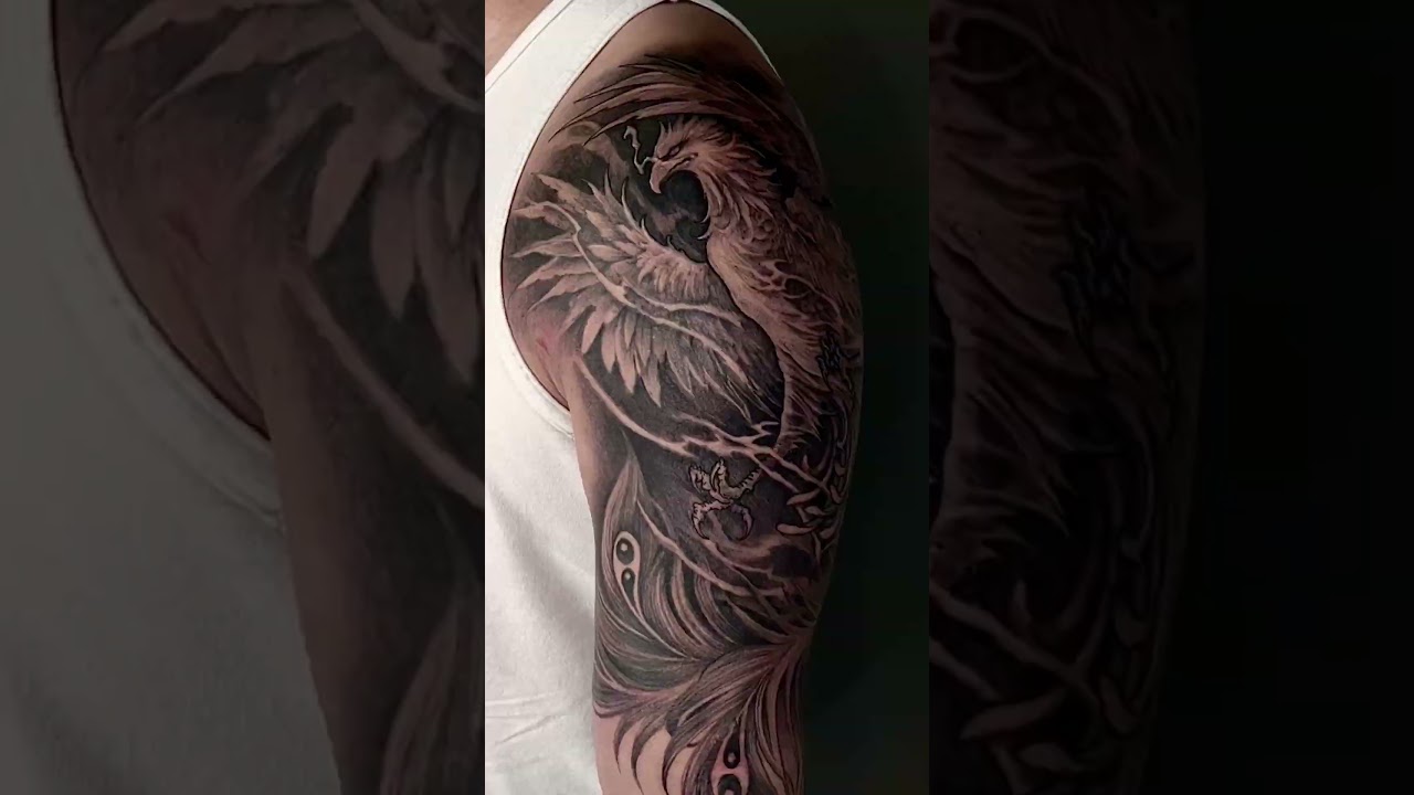 Watch This Phoenix Tattoo Transform a Sleeved Arm! - Done by Mr.Trung Tadashi #shorts