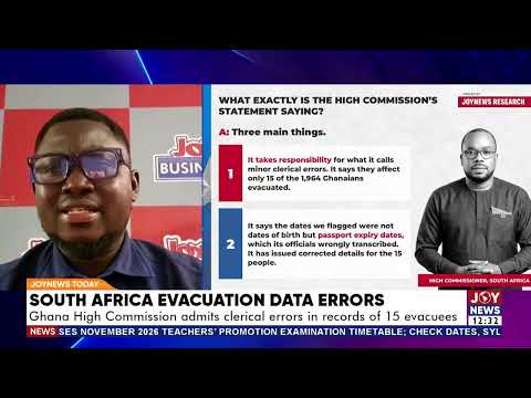 SA Evacuation Data Errors: Ghana High Commission admits clerical errors in records of 15 evacuees
