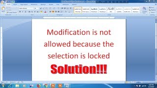 Modification is not allowed because the selection is locked,Here solution