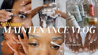 *extreme* BEAUTY MAINTENANCE VLOG *self care routine* nails, pedicure, facial, lash extensions