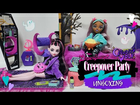 Набор Monster High Playset Creepover Party Draculaura and Clawdeen Wolf кукол монстер хай пижамная вечеринка Моторошная комната - фото 1 - id-p2789439596