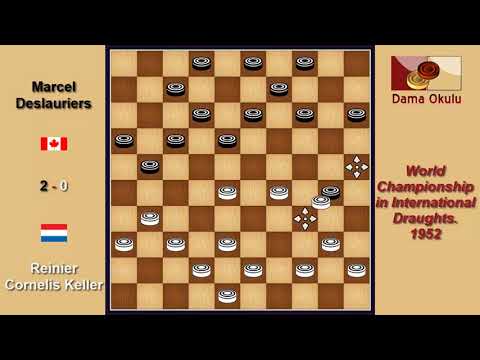Reinier Cornelis Keller (NLD) - Marcel Deslauriers (CAN). Draughts World Championship. 1952.