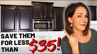 HOW TO Refinish Cabinets & Avoid Sanding! Save Your Kitchen For $35!