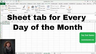 Add the dates of the month to sheet names  in Excel