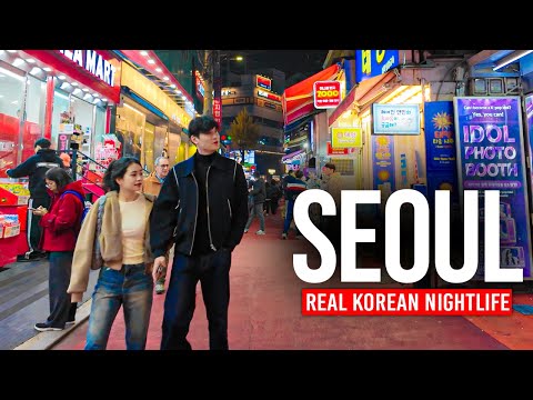 SEOUL 🇰🇷 Korea at Midnight | 4K Walking Tour in Hongdae