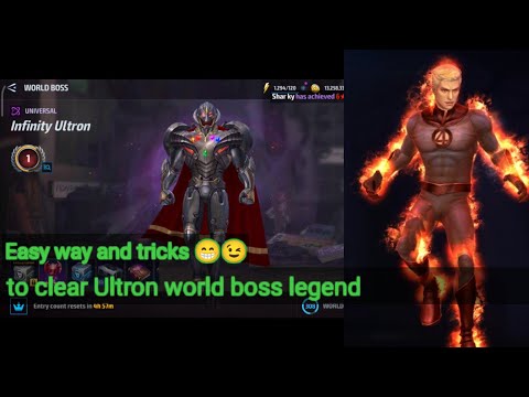 Easy way to clear  world boss legend Infinity  Ultron😉😉 using Human Torch.