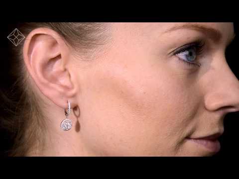 Halo Diamond Drop Earrings - Florence - 1.09ct - in 18K White Gold - P3475