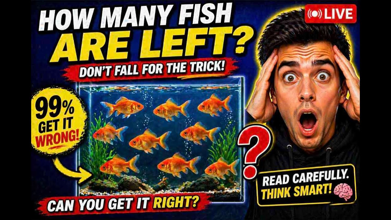 🐟 How Many Fish Are LEFT in the Tank?! | LIVE Brain Teaser (Don’t Fall for It 😱)