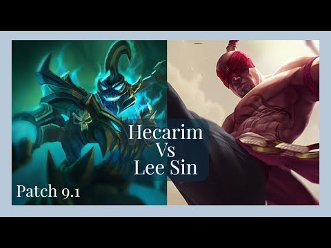 Hecarim vs Lee Sin ~ Jungle ~ Season 9 [Patch 9.1] ~ KDA ~ 13/0/8